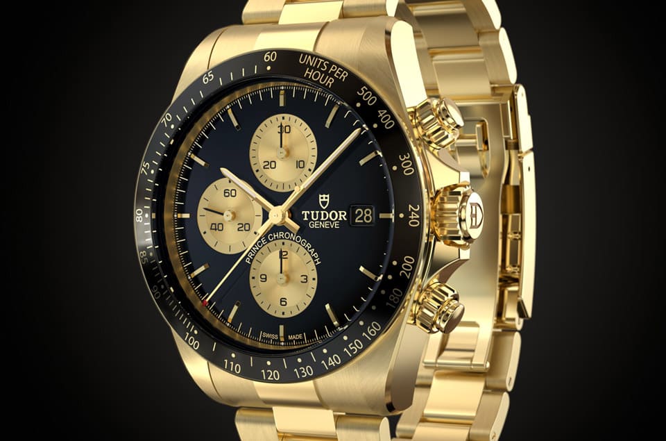 帝舵以黃金打造經(jīng)典Prince計(jì)時(shí)碼表連機(jī)芯都是嶄新自制