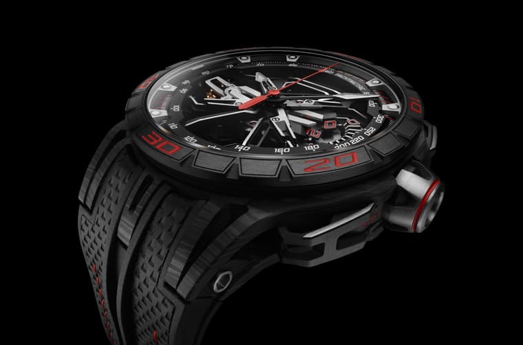 羅杰杜彼王者競速飛返計時碼表含有兩項申請中專利手表設計靈感、特色、規格一次看