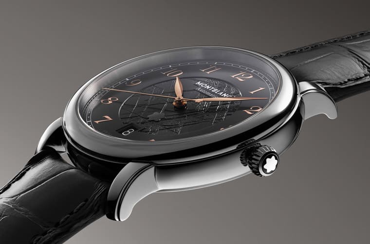 萬寶龍明星傳承系列從白朗峰花崗巖獲得靈感開創獨特霧巖灰冰川圖案面盤